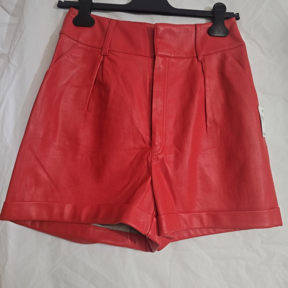 Bar III Red High Waist Shorts